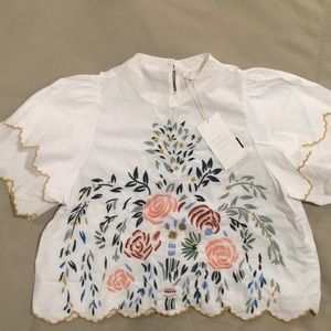 Darling BNWT Embroidered Zara Top
